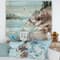 Designart - Rocks By The Blue Lake - Lake House Print on Natural Pine Wood